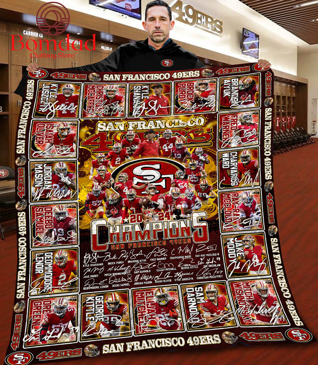 San Francisco 49ers Champions 2024 Quilt Blanket Skyfattura   San Francisco 49ers Champions 2024 Fleece Blanket Quilt2B1 NxPOd 1 